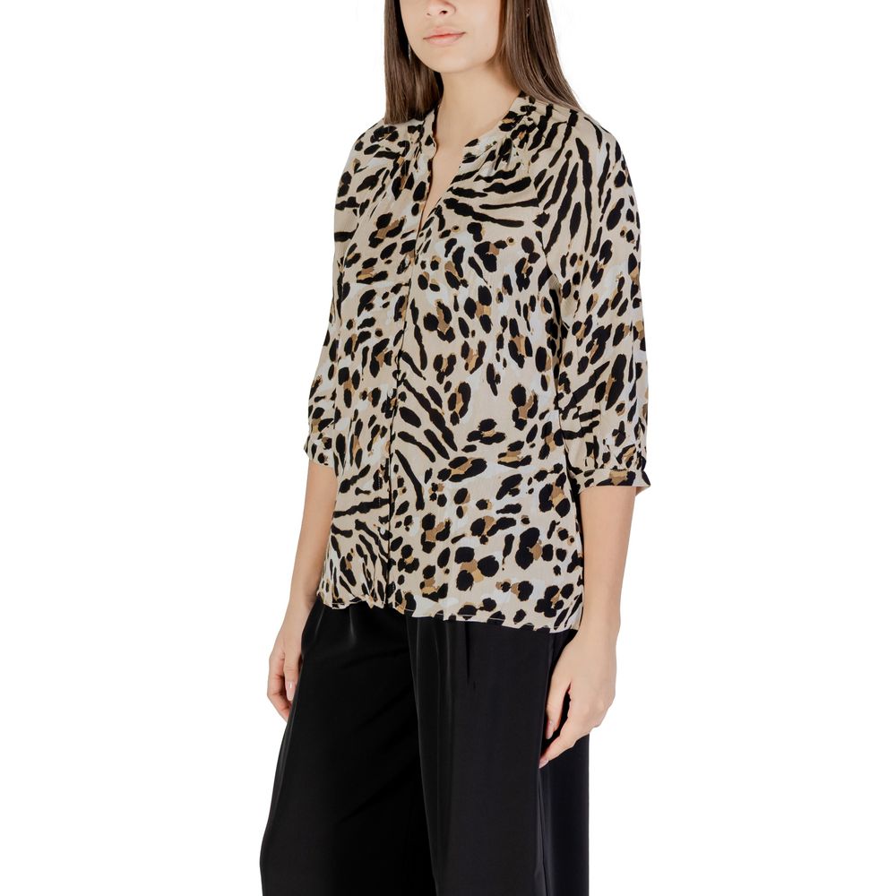 ICHI IHMARRAKECH AOP Beige Viscose Shirt