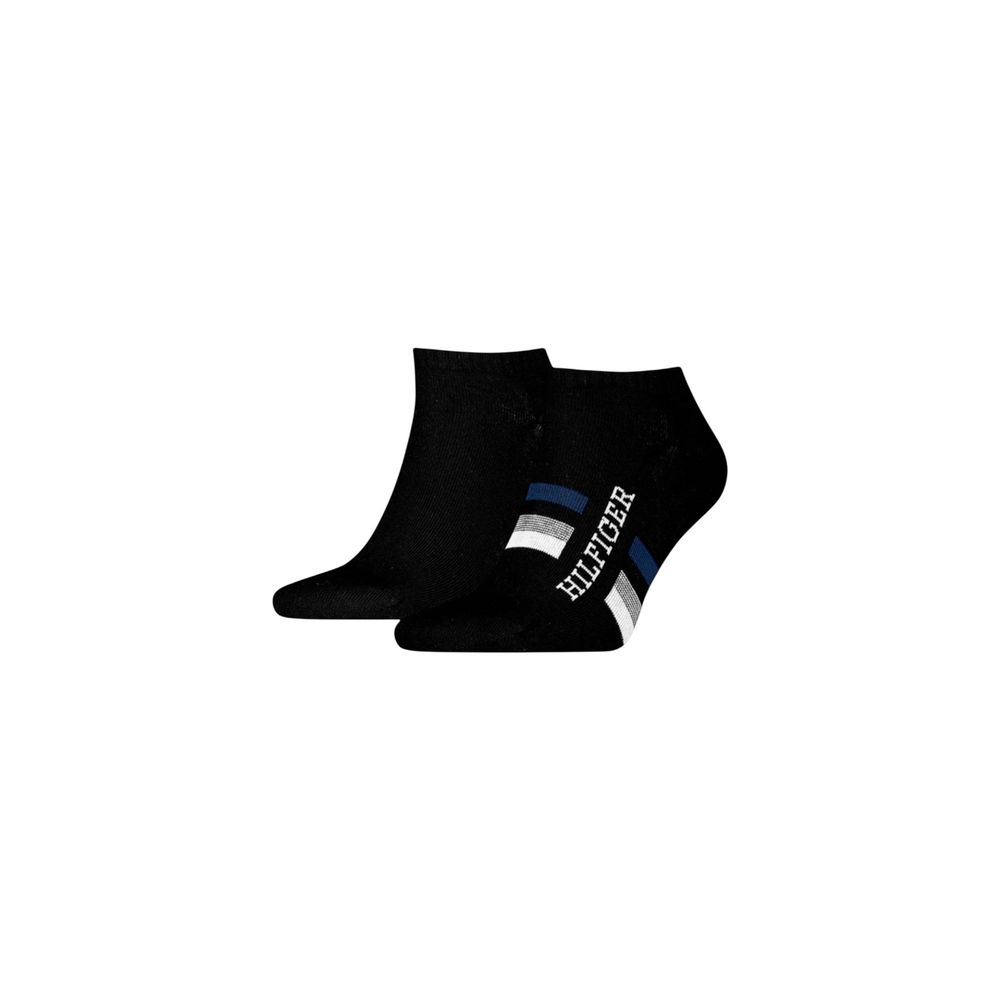 Tommy Hilfiger Black Cotton Sock - SNEAKER 2P HILFIGER TAB