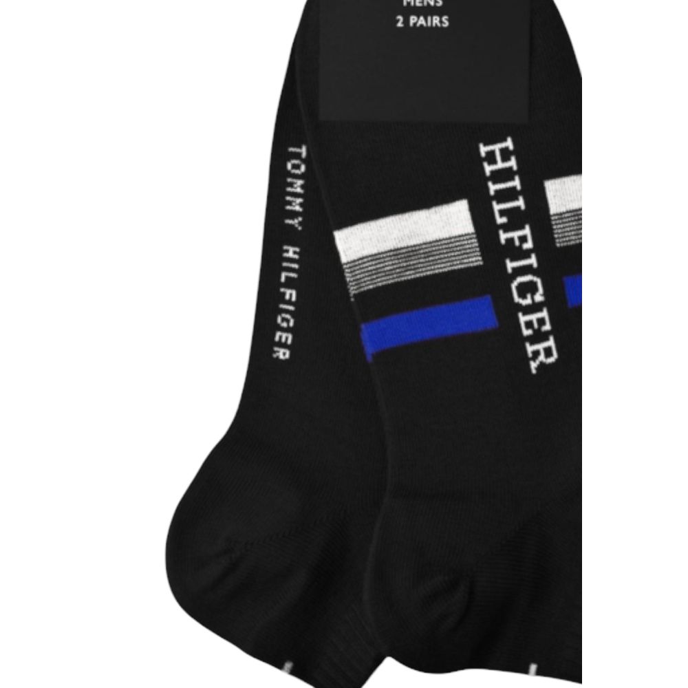 Tommy Hilfiger Black Cotton Sock - SNEAKER 2P HILFIGER TAB