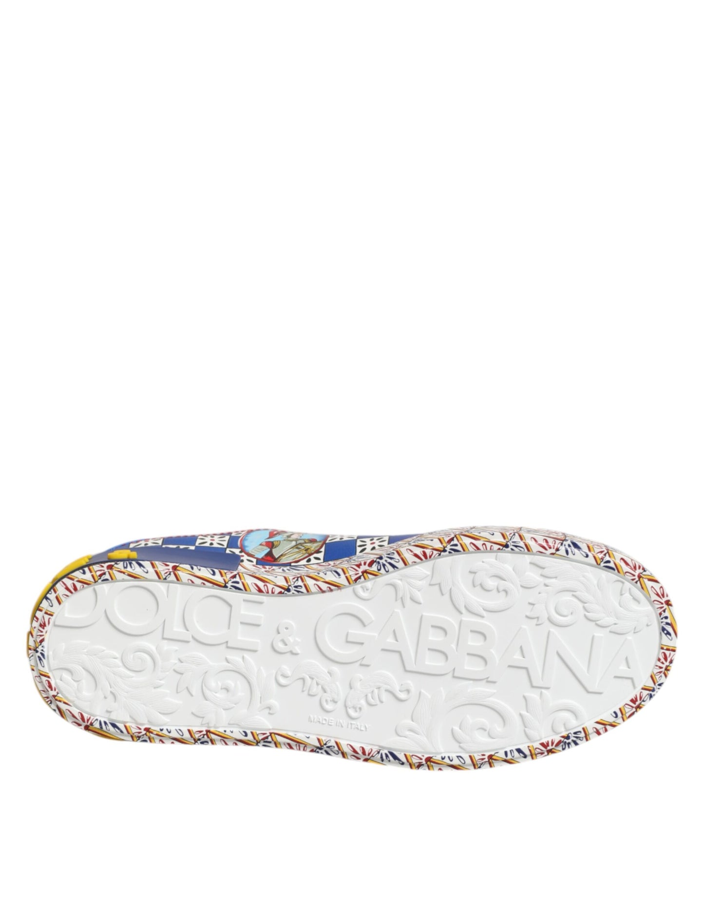 Dolce & Gabbana Portofino Carretto Printed Leather Sneakers