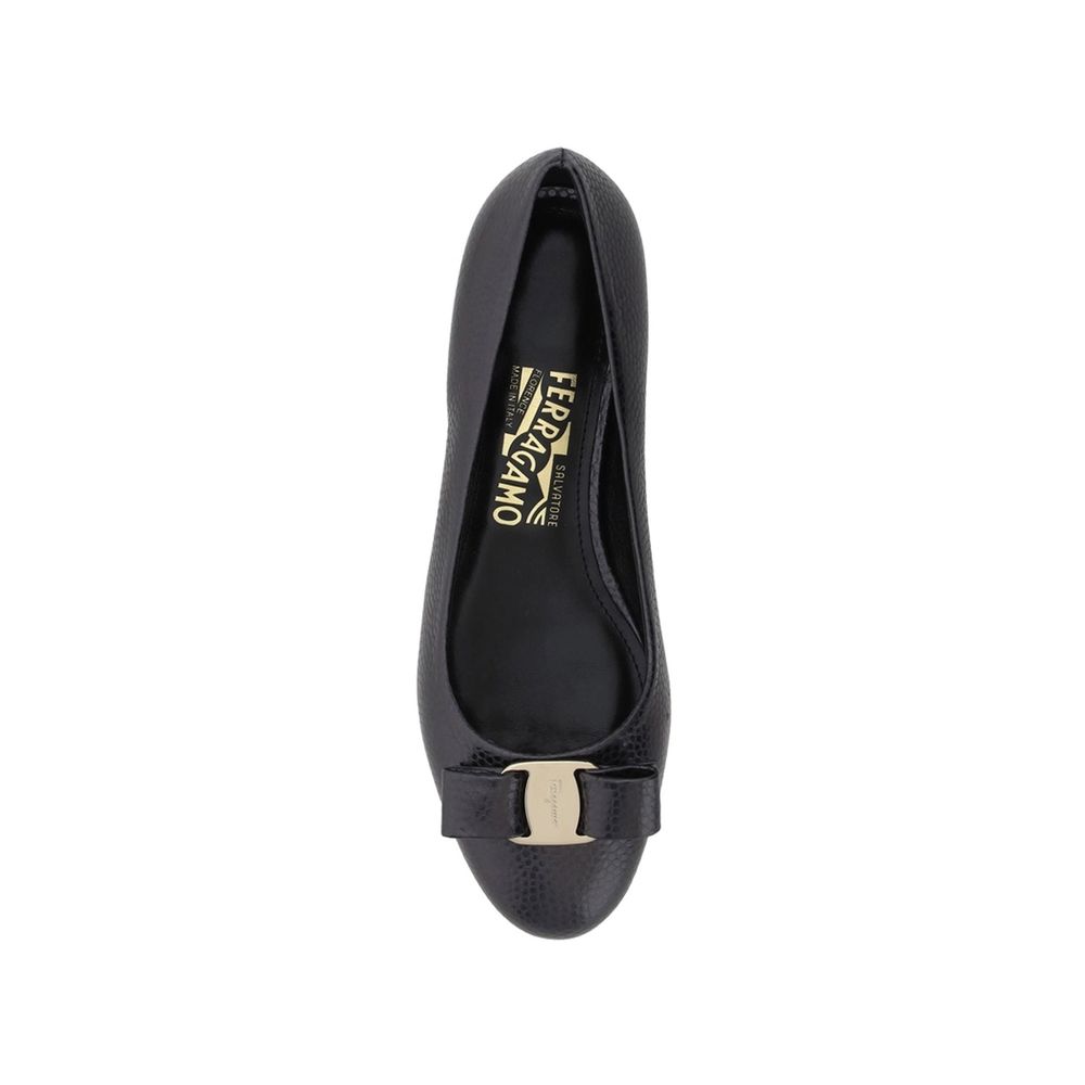 Salvatore Ferragamo Black Varina Ballerina Flats