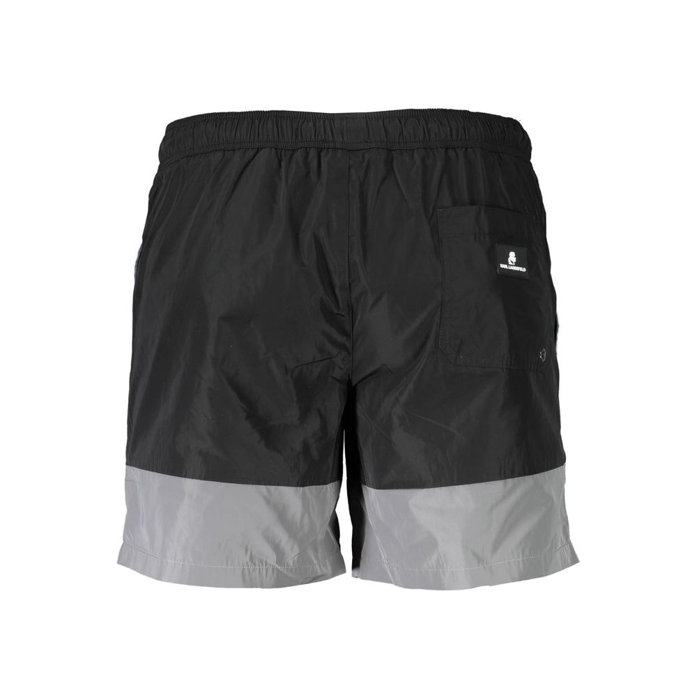 Karl Lagerfeld Black Polyester Swimwear - Medium Sea Boxer