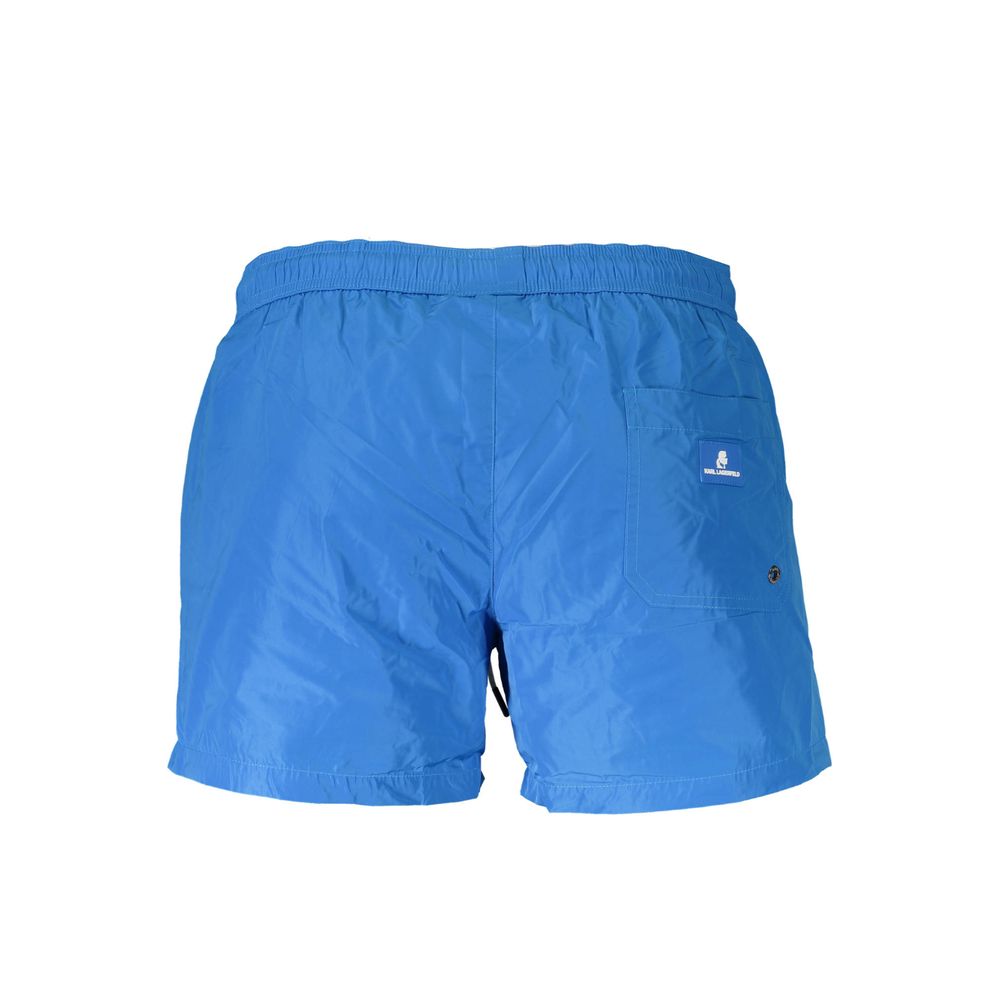 Karl Lagerfeld Blue Polyester Swimwear for Effortless Elegance