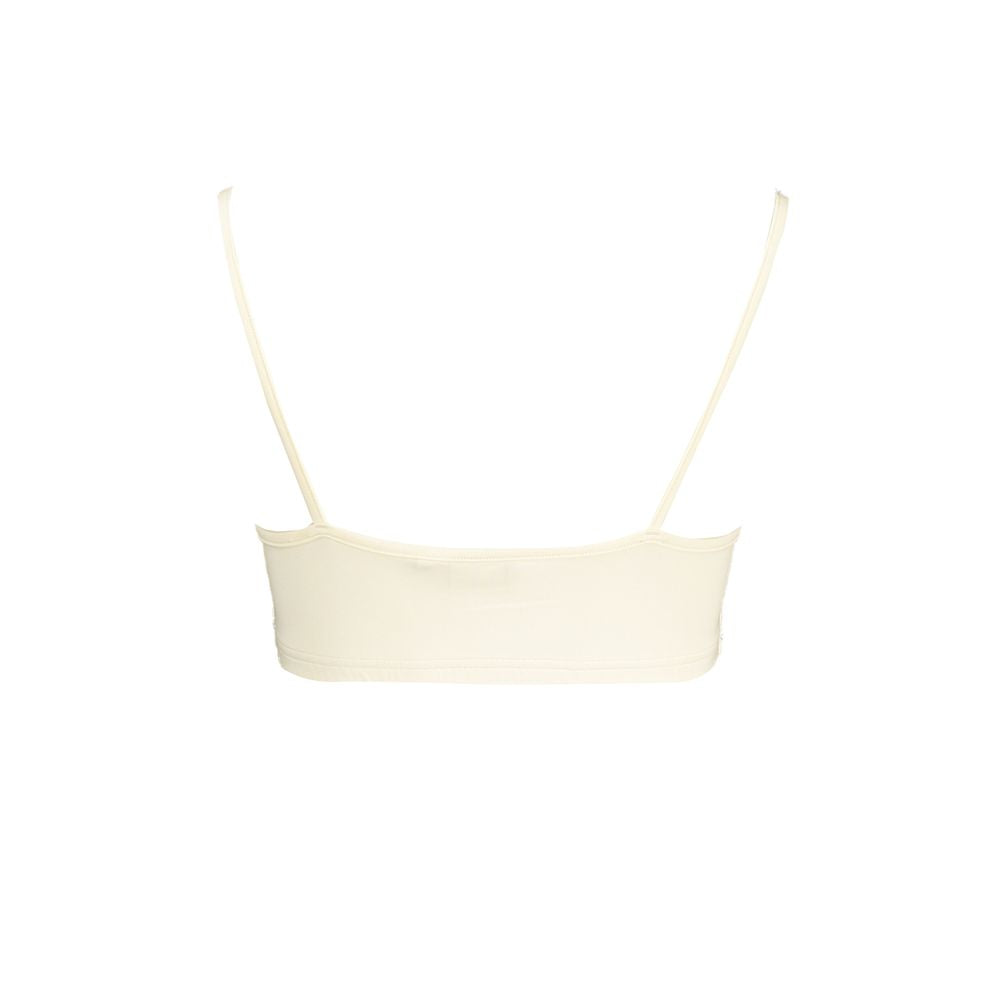 Fila White Cotton Shirt with Thin Straps and Elastic Waist