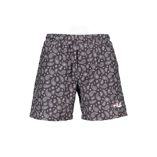 Fila Black Polyester Swimwear - Seoul AOP Swimming Boxer