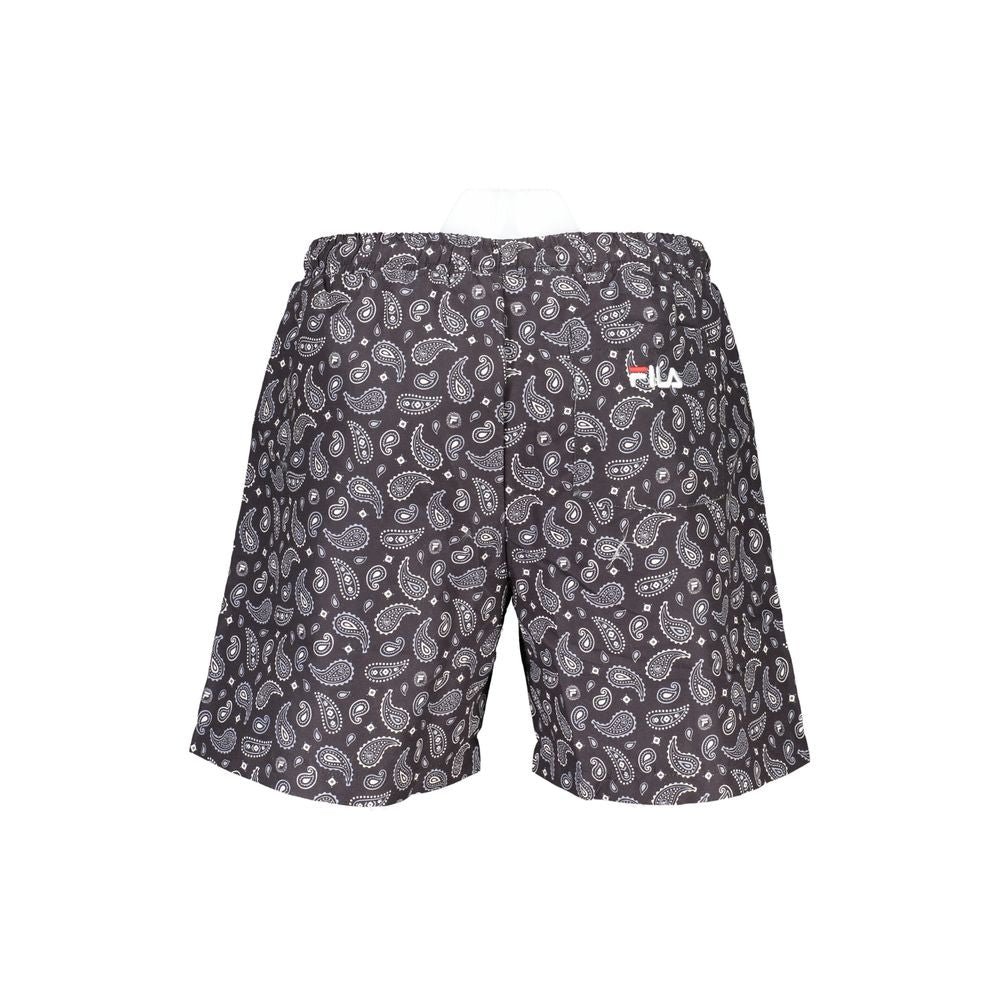 Fila Black Polyester Swimwear - Seoul AOP Swimming Boxer