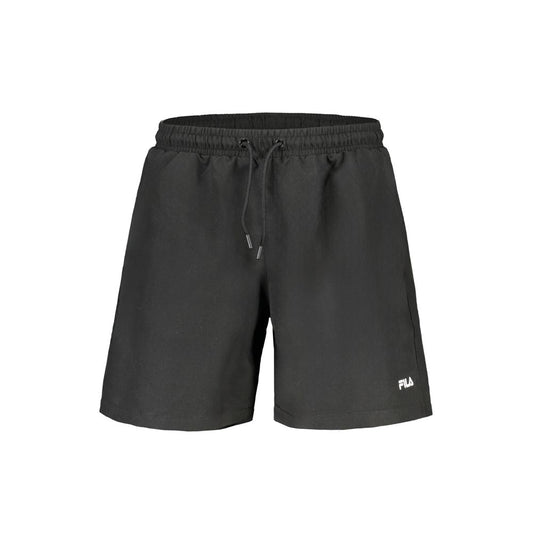 Fila Black Polyester Swimming Boxer Shorts for Ultimate Comfort