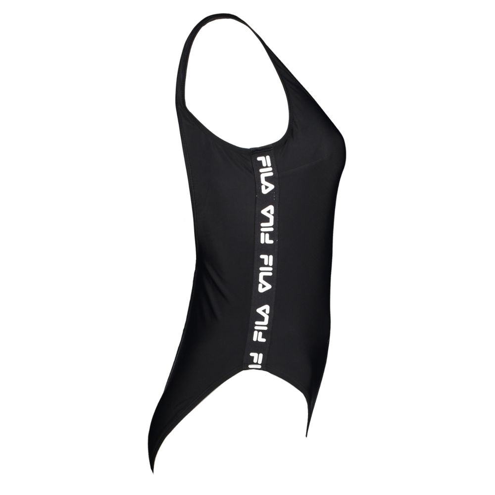 Fila Black Elastane Swimwear One-Piece Swimsuit