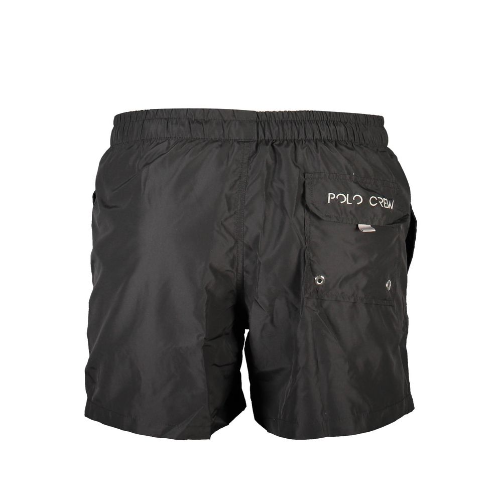 La Martina Black Polyester Swimwear - Stylish Swim Boxer with Pockets