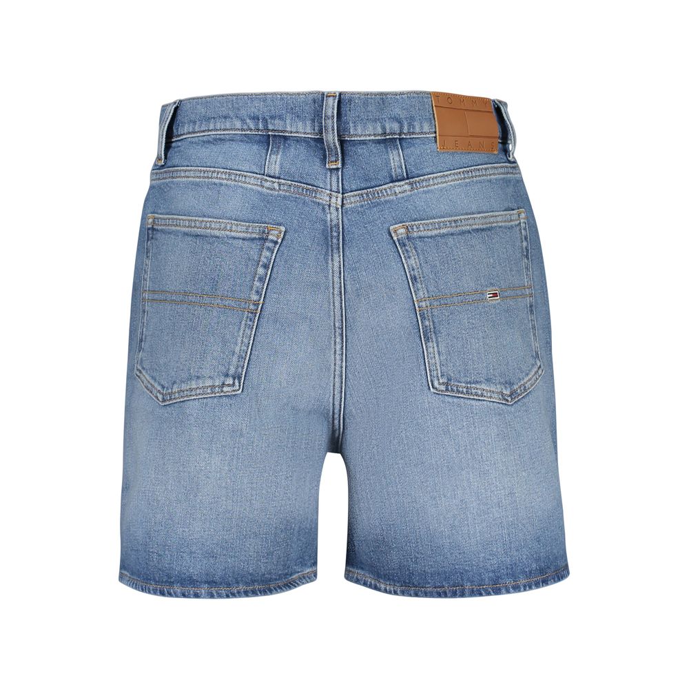 Tommy Hilfiger Blue Cotton Mom Shorts