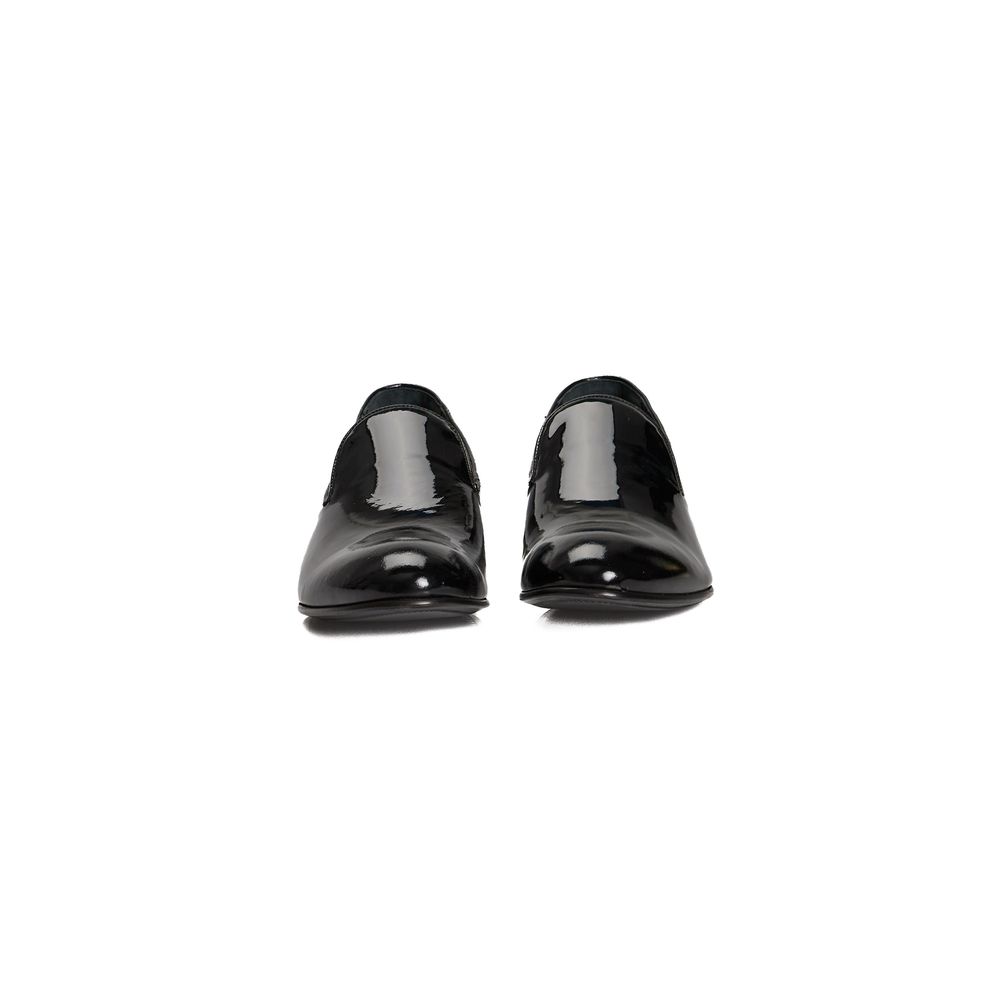 Roberto Pepe Luxury Black Calfskin Loafer - Elegant Shiny Leather Moccasin