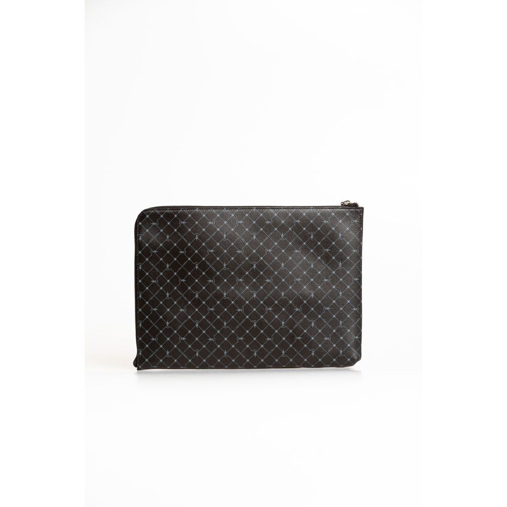 Trussardi Black Leather Clutch Bag: Elegance Redefined