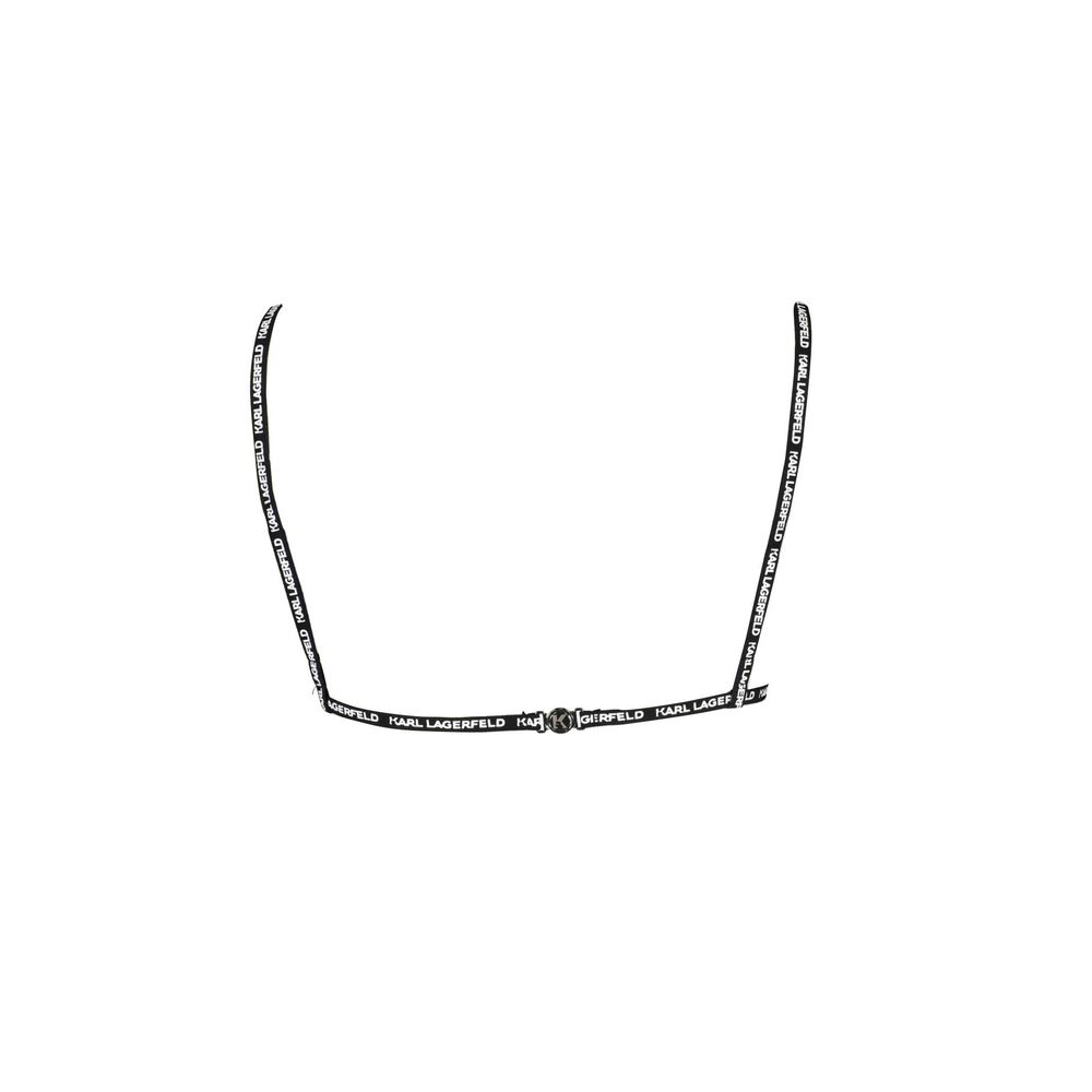 Karl Lagerfeld Black Elastane Triangle Swimsuit