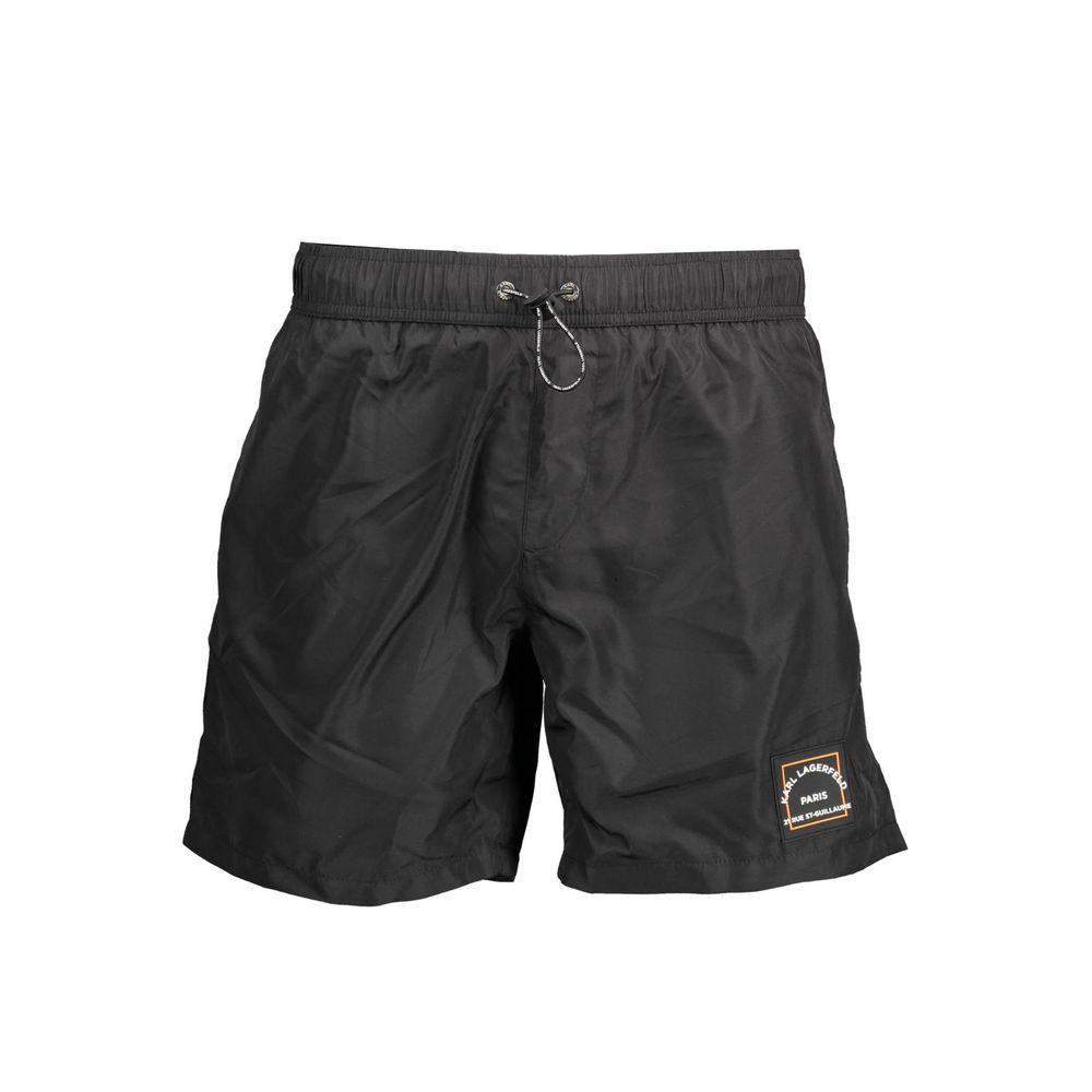 Karl Lagerfeld Black Polyester Swimwear - Medium Sea Boxer