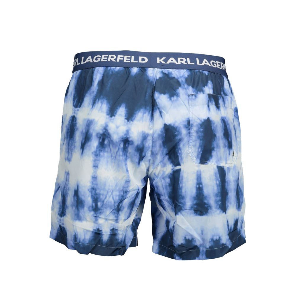 Karl Lagerfeld Blue Polyester Swimwear - Medium Sea Boxer