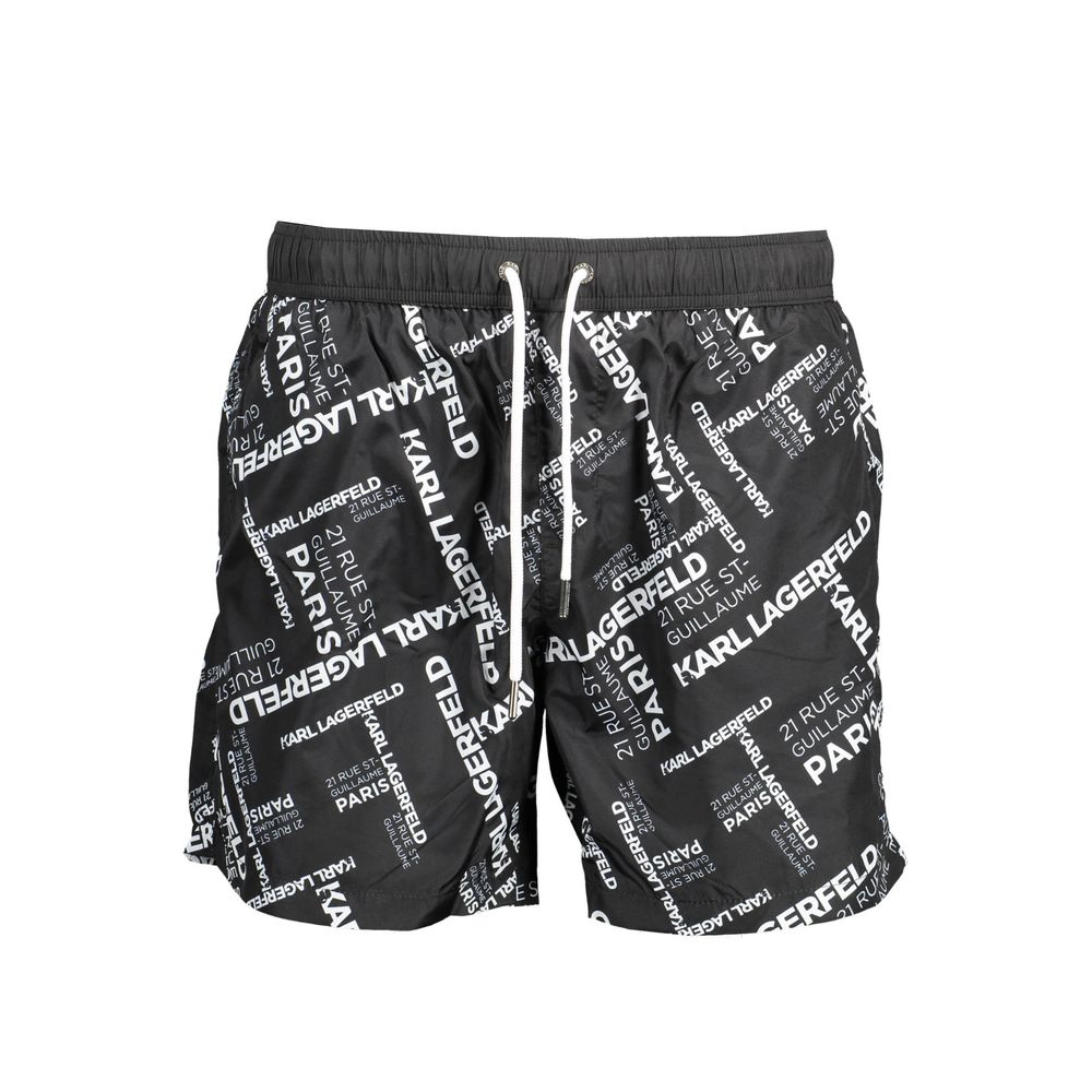 Karl Lagerfeld Black Polyester Swimwear - Medium Sea Boxer