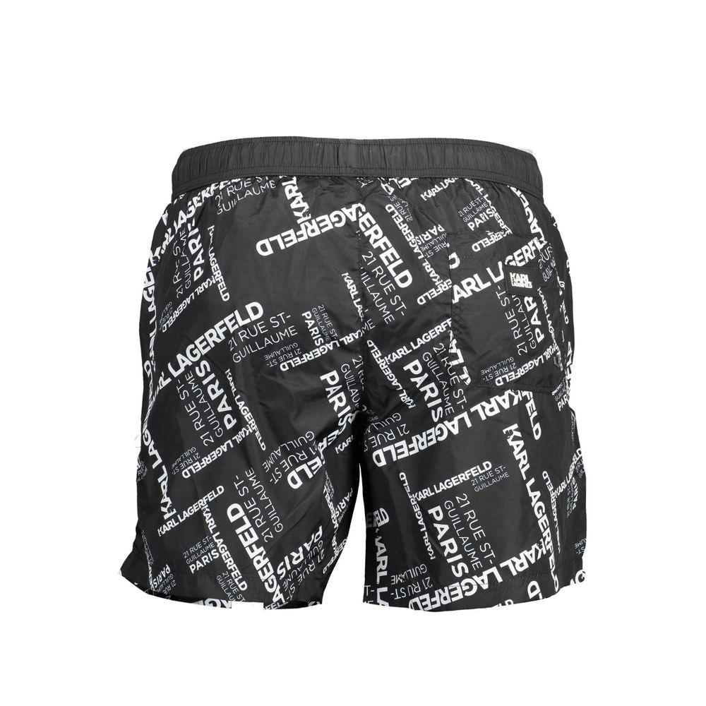 Karl Lagerfeld Black Polyester Swimwear - Medium Sea Boxer