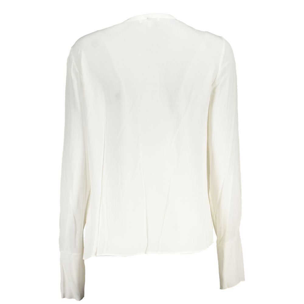 Patrizia Pepe White Viscose Shirt: Contemporary Elegance