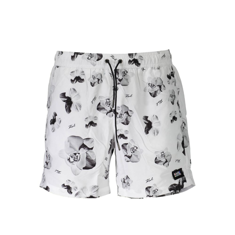 Karl Lagerfeld White Polyester Medium Swim Boxer