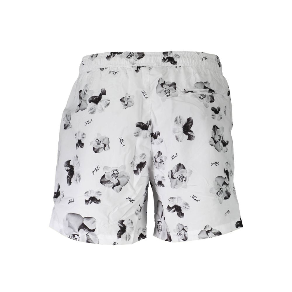 Karl Lagerfeld White Polyester Medium Swim Boxer