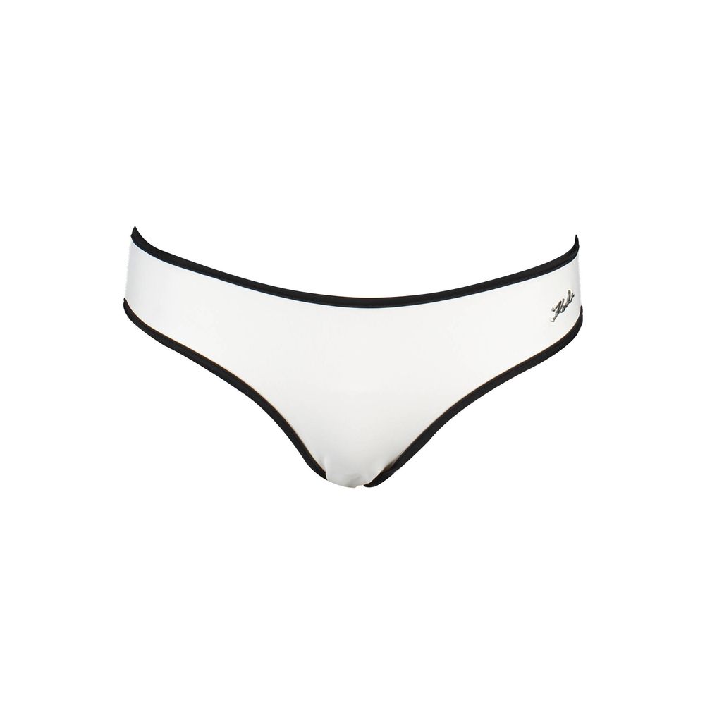 Karl Lagerfeld White Elastane Swimwear: Timeless Elegance