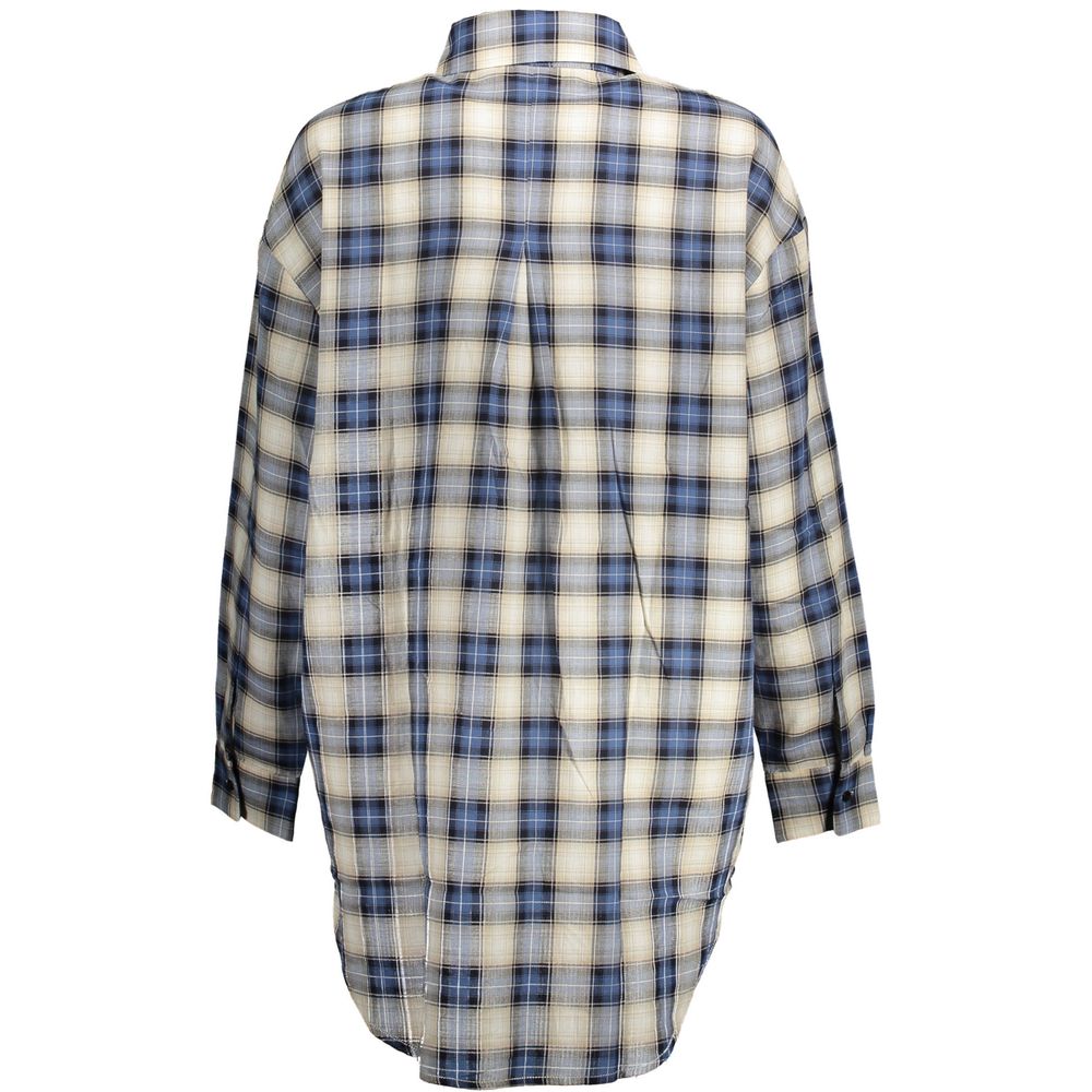 Desigual Blue Cotton Long-Sleeved Shirt Women S