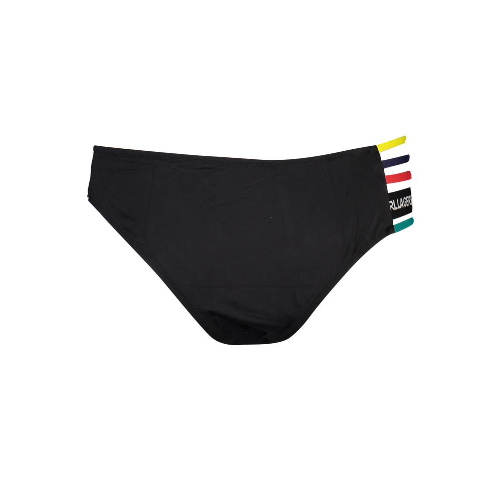 Karl Lagerfeld Black Elastane Swimwear with Contrast Details