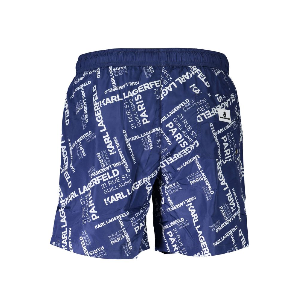 Karl Lagerfeld Blue Polyester Swimwear for Modern Minimalists