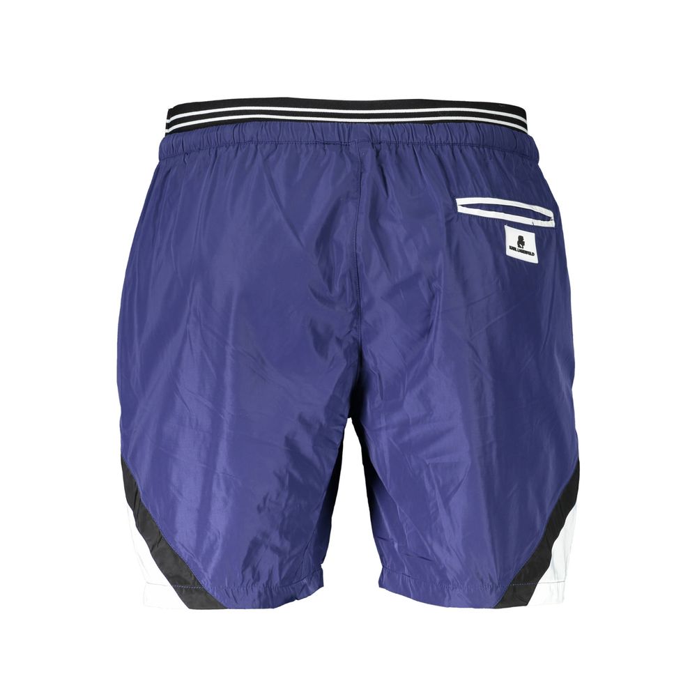Karl Lagerfeld Blue Polyester Swimwear - Medium Swim Boxer