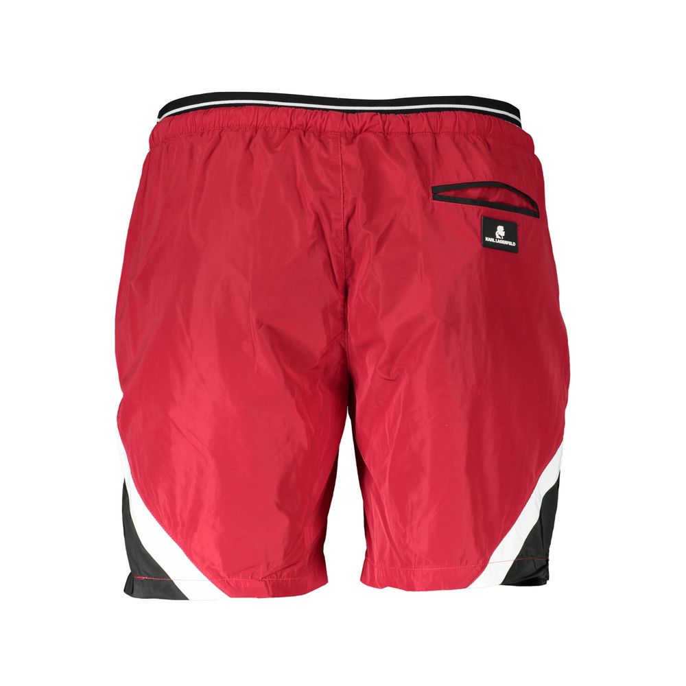 Karl Lagerfeld Red Polyester Swimwear - Medium Swim Boxer