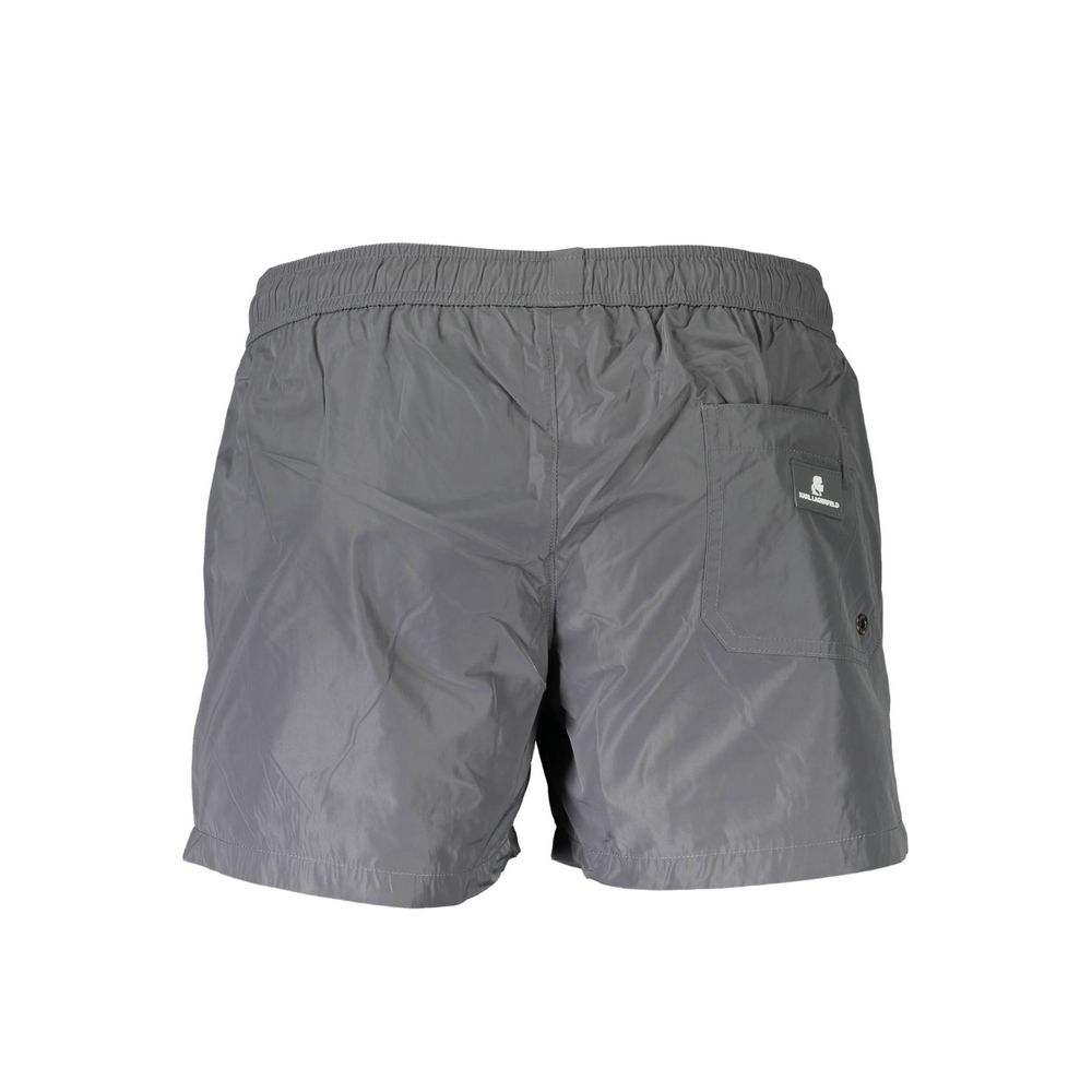 Karl Lagerfeld Gray Polyester Swimwear - Short Swim Boxer