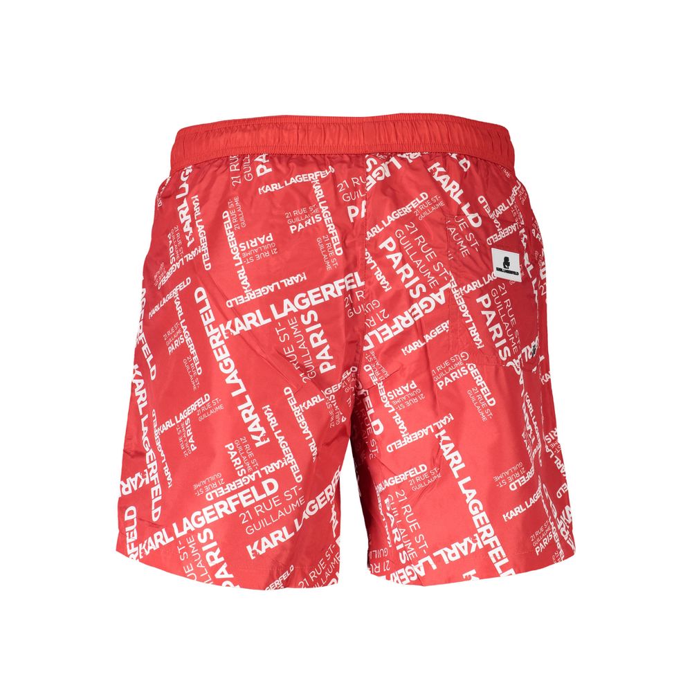 Karl Lagerfeld Red Polyester Swimwear - Medium Swim Boxer