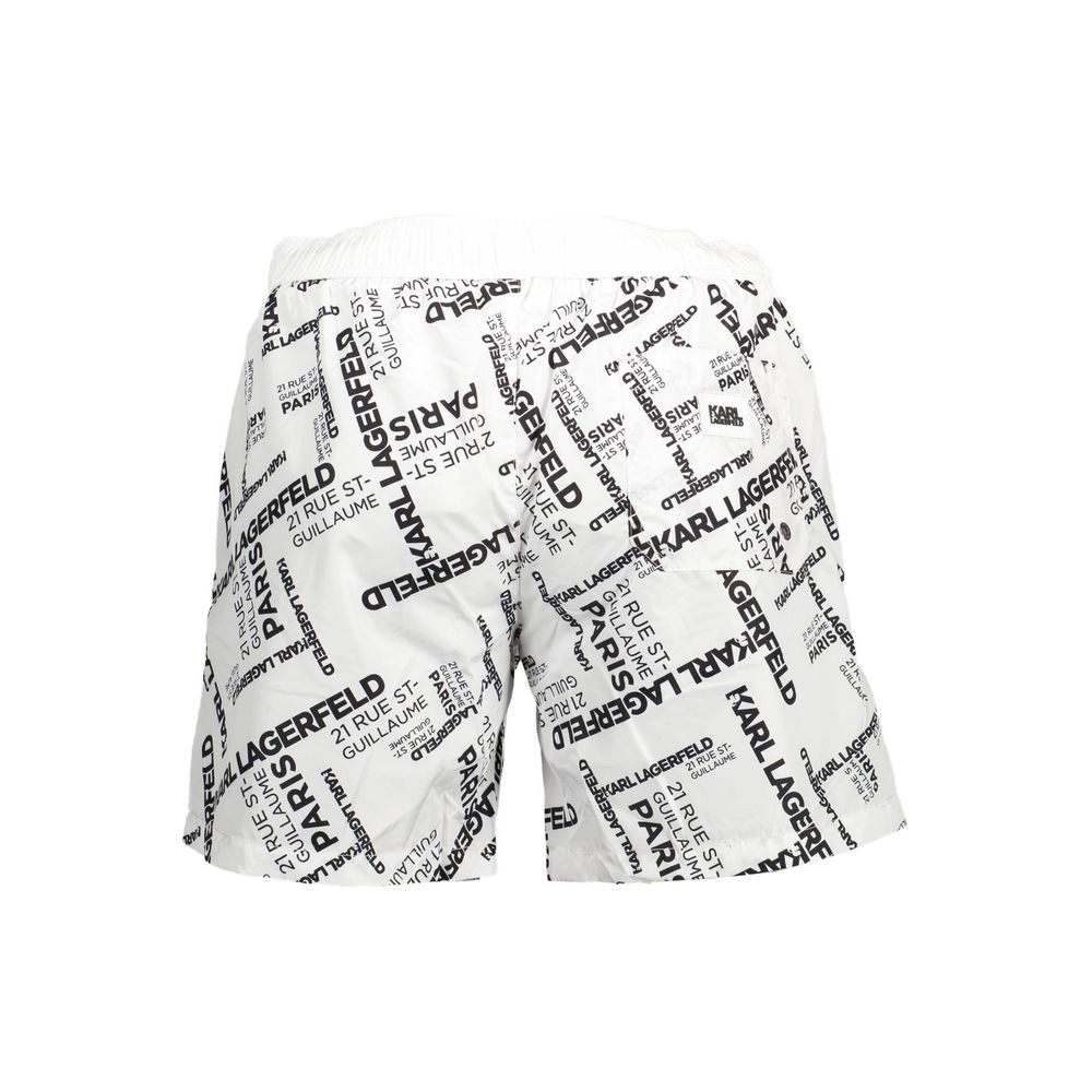 Karl Lagerfeld White Polyester Swimwear - Medium Swim Boxer