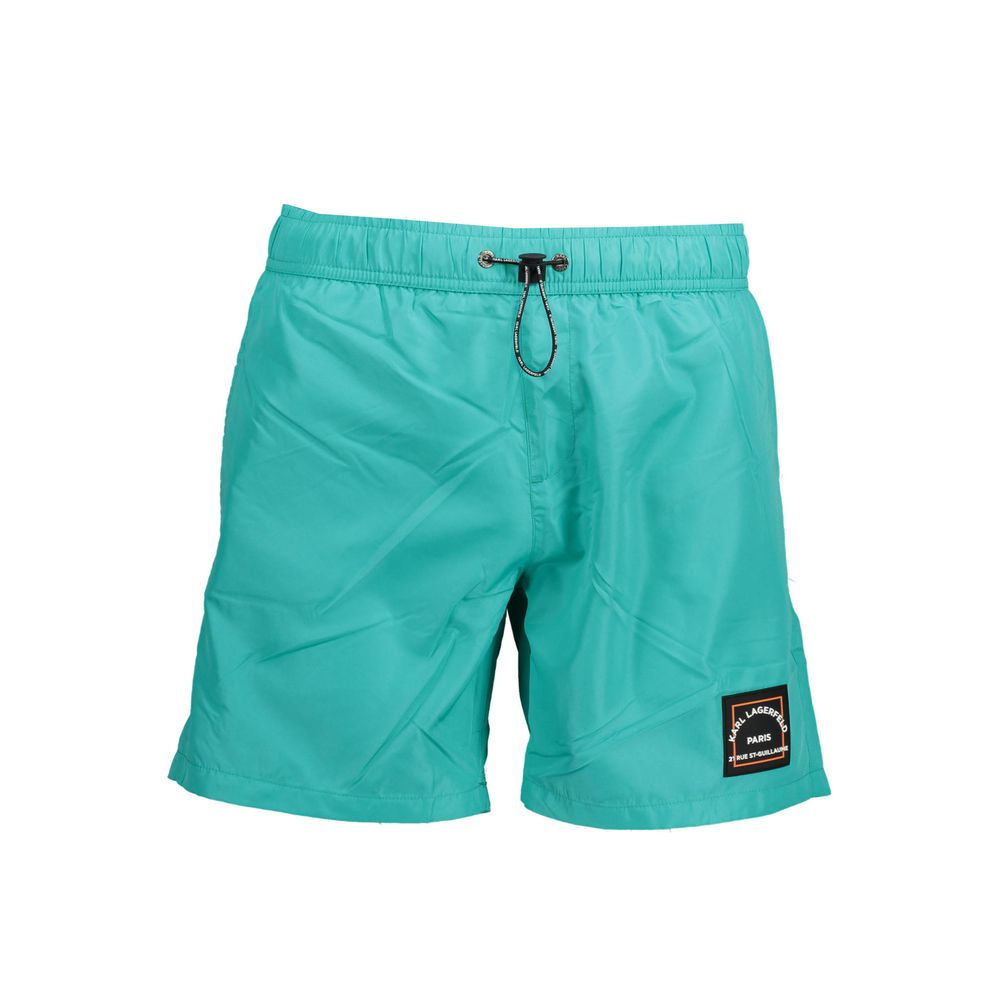 Karl Lagerfeld Green Polyester Swimwear - Medium Swim Boxer