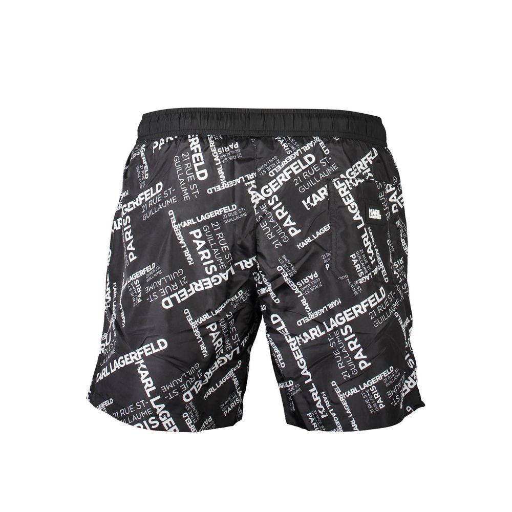 Karl Lagerfeld Black Polyester Swimwear - Medium Swim Boxer