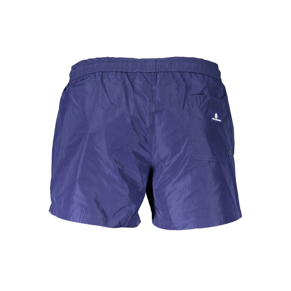 Karl Lagerfeld Blue Polyester Swimwear – Short Swim Boxer