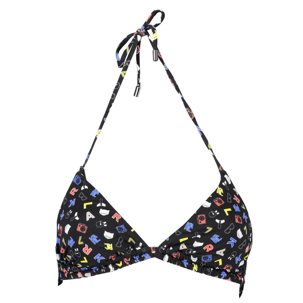 Karl Lagerfeld Black Elastane Triangle Swimsuit