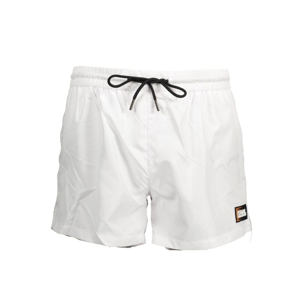 Karl Lagerfeld White Polyester Swimwear - Modern Elegance for Poolside Sophistication