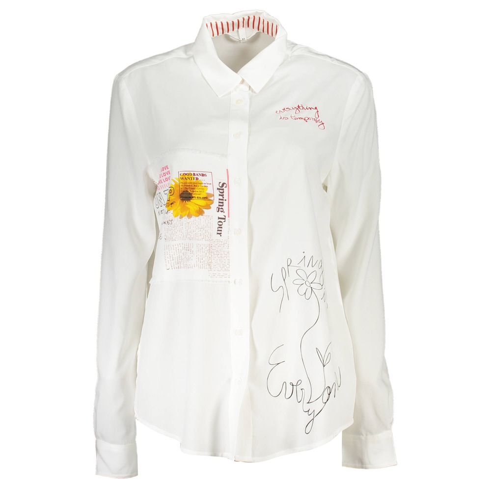 Desigual White Viscose Long Sleeve Shirt
