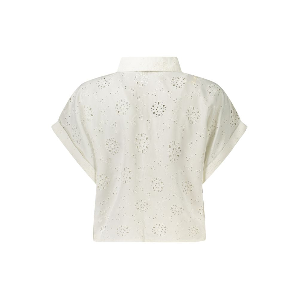 Guess Jeans White Lyocell Shirt - Effortless Style with a Bold Edge