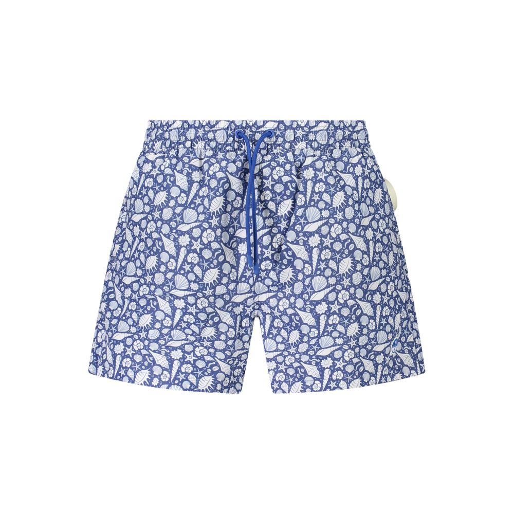 North Sails Blue Polyester Swimwear – Patterned Swim Boxer