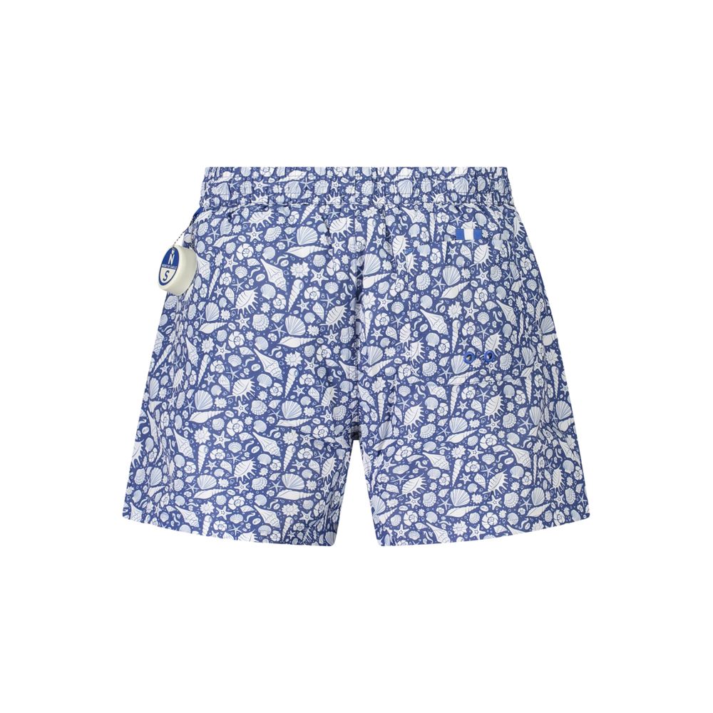 North Sails Blue Polyester Swimwear – Patterned Swim Boxer