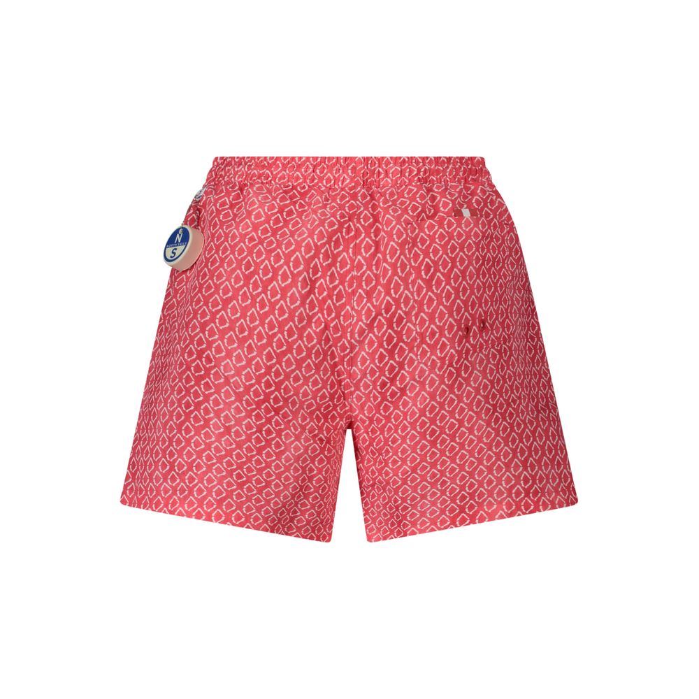 North Sails Red Polyester Swimwear - Patterned Swim Boxer