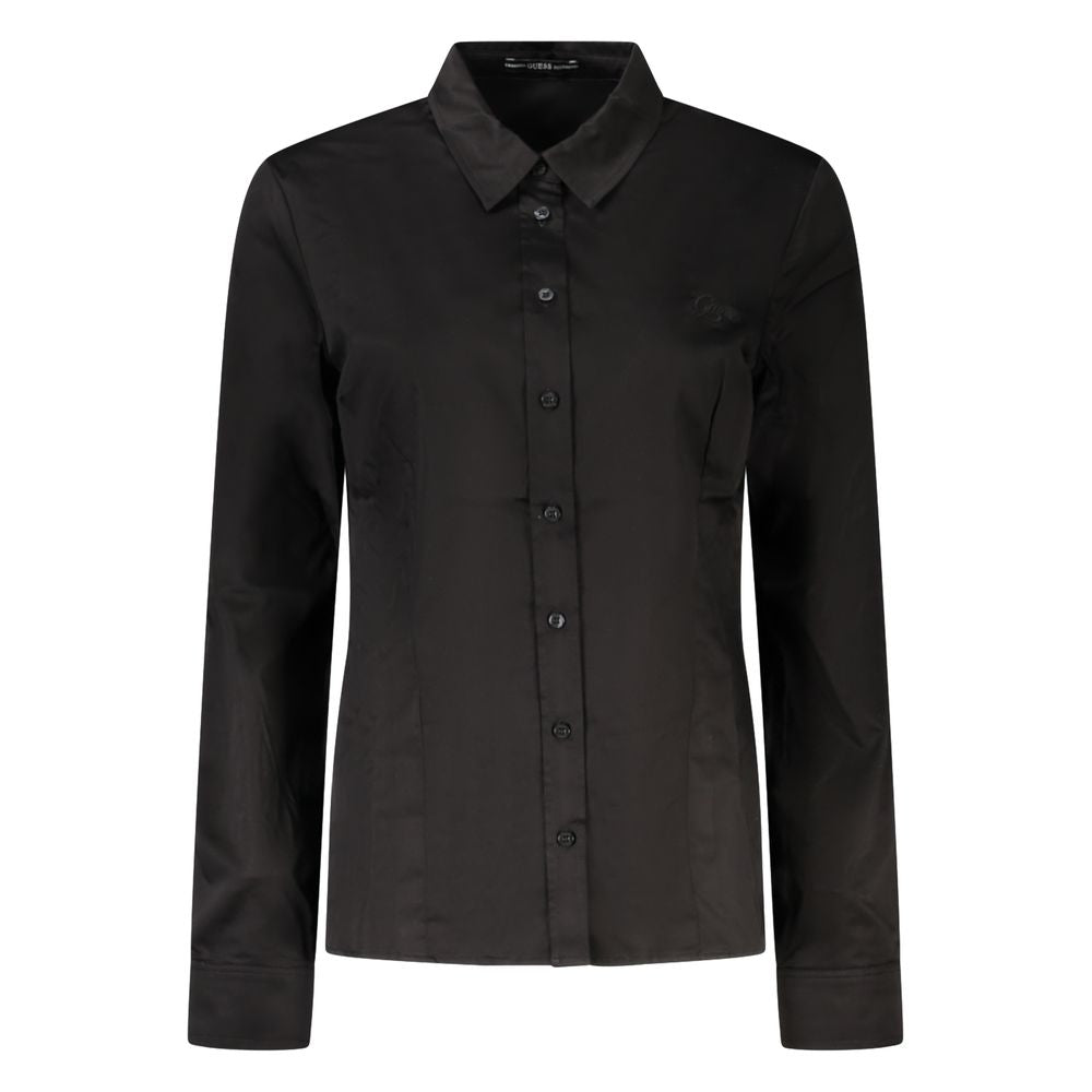 Guess Jeans Black Cotton Shirt - Stylish Long Sleeve Essential
