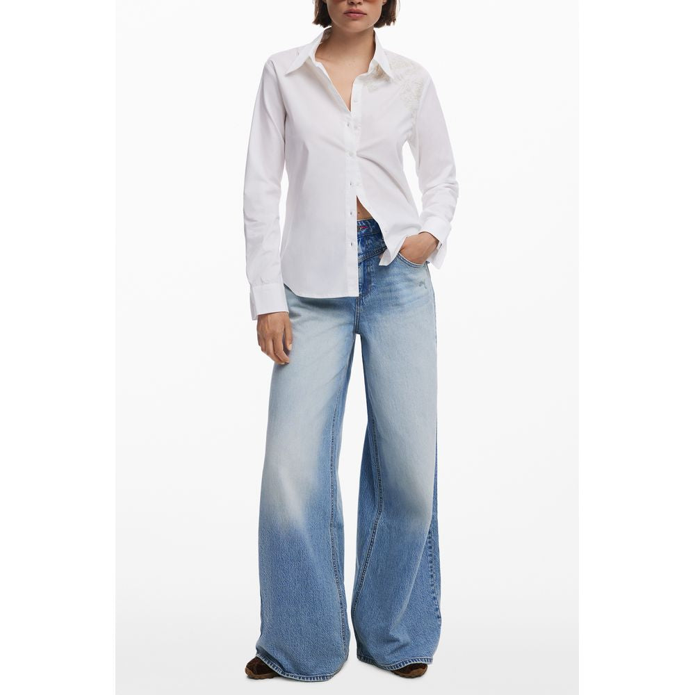 Desigual White Cotton Shirt - Express Your Unique Style