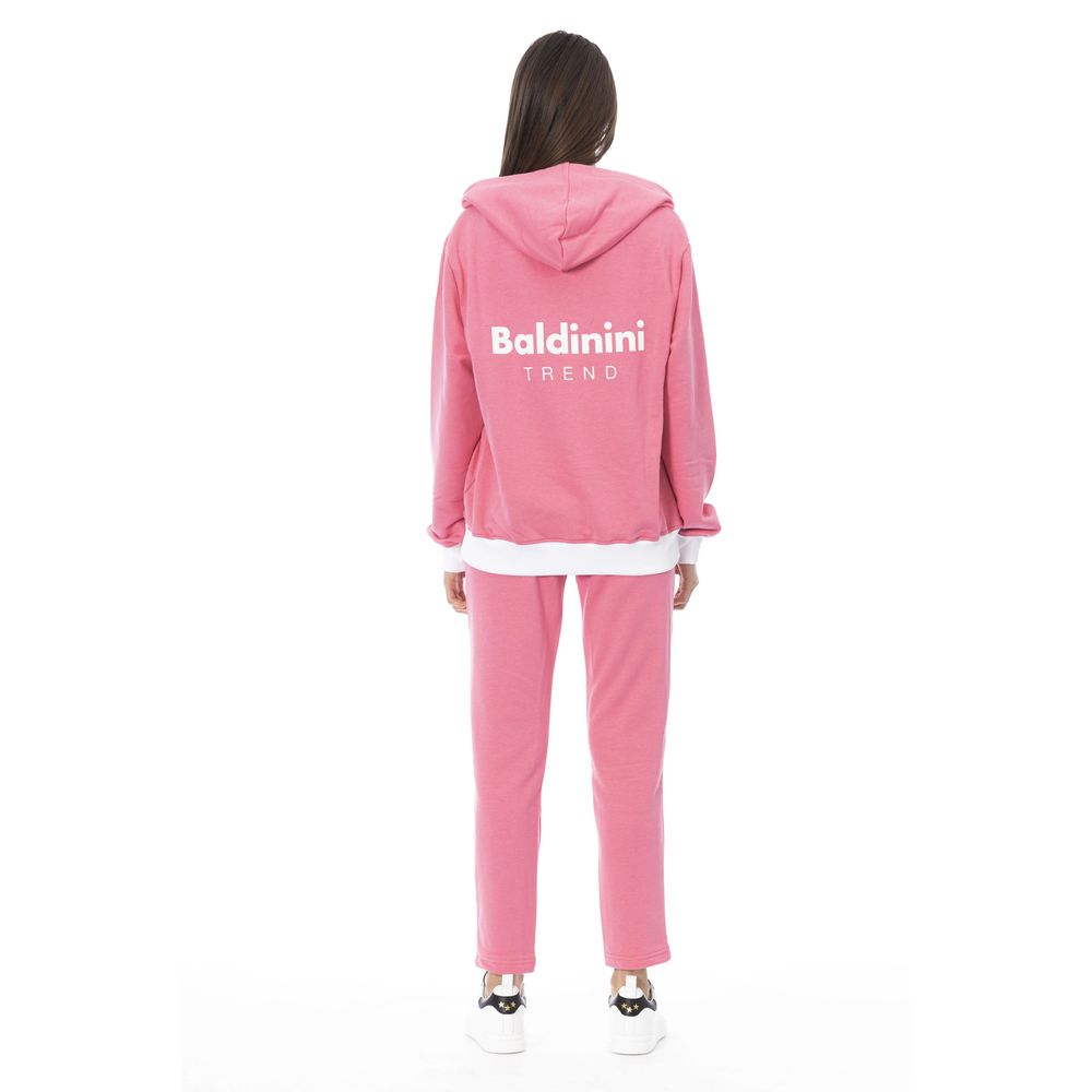 Baldinini Trend Pink & White Cotton Tracksuit for Women