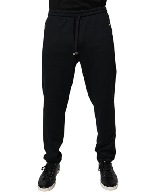 Dolce & Gabbana Black Cotton Jogger Jogging Men Trouser Pants