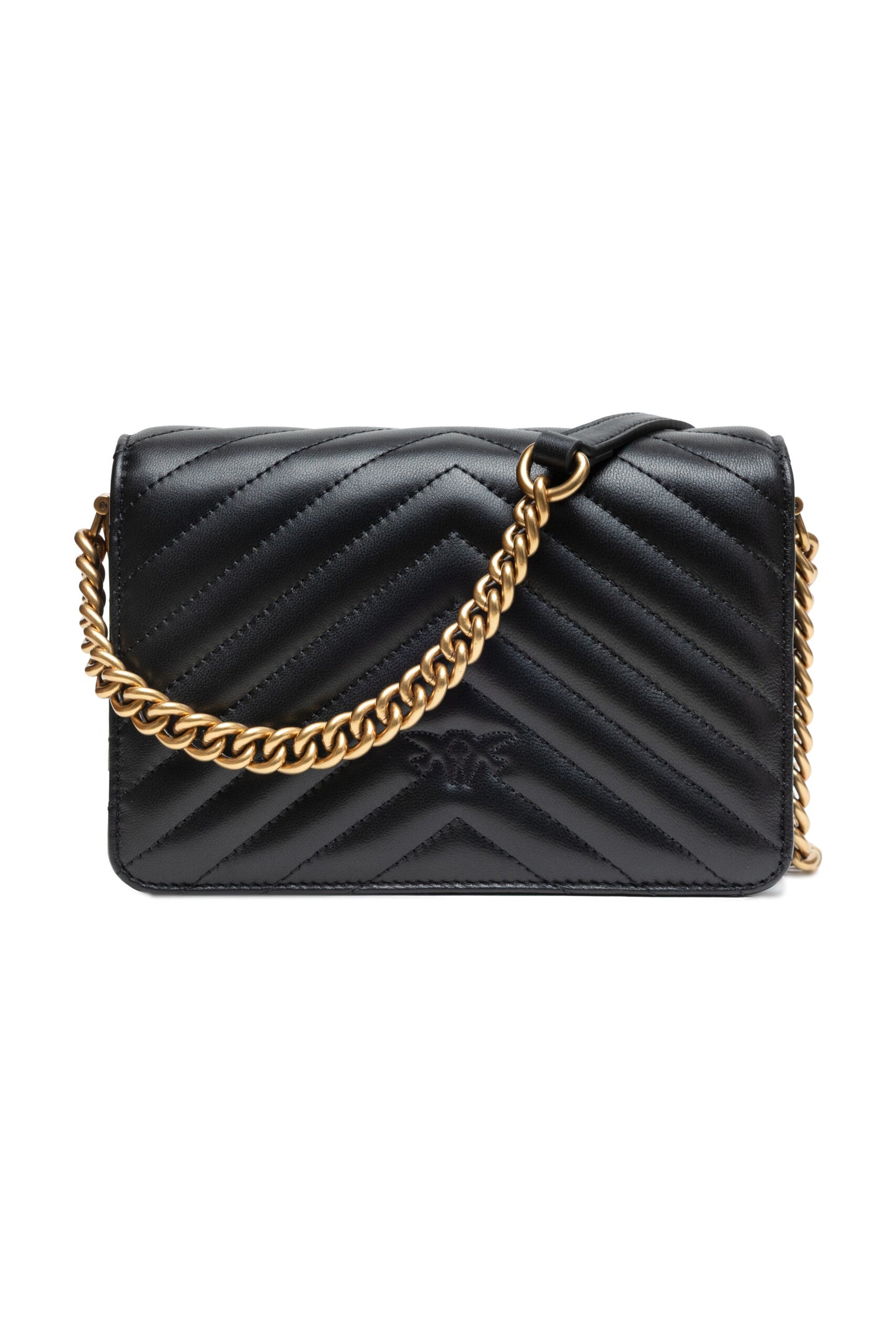 PINKO Black Love Click Mini Sheep Nappa Chevron