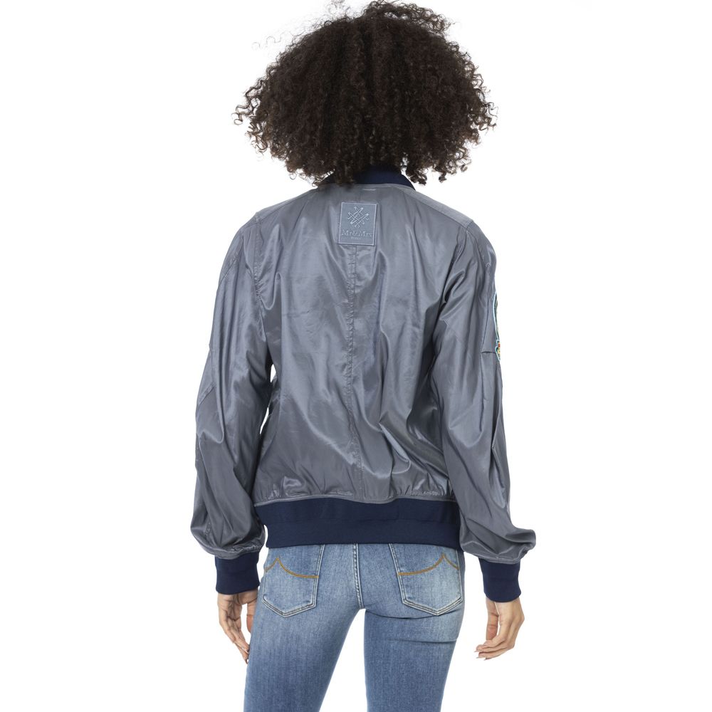 Mr&Mrs Italy Light Blue Polyamide Bomber Jacket