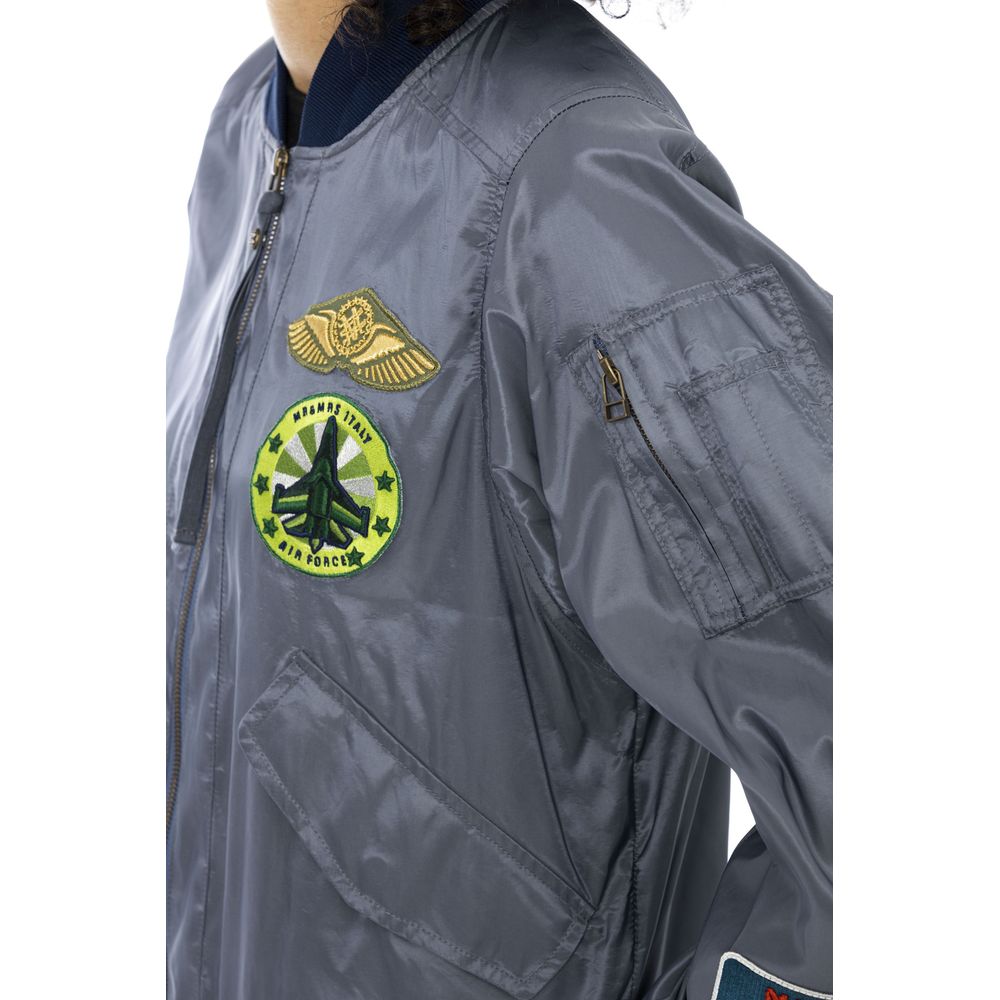 Mr&Mrs Italy Light Blue Polyamide Bomber Jacket